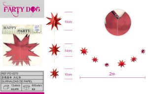 COLGANTE DE ESTRELLA TRIDIMENSIONAL ROJAS 2M