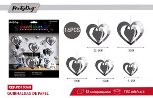 COLGANTE CORAZON PLATEADO 11PCS