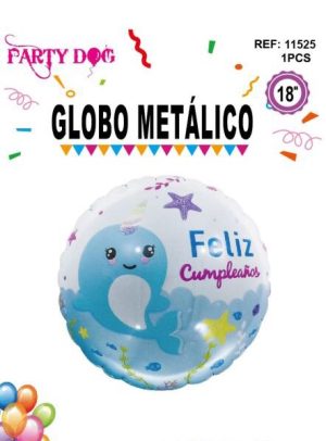 GLOBO METALIZADO 45CM FELIZ CUMPLEAÑOS