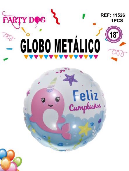 GLOBO METALIZADO 45CM FELIZ CUMPLEAÑOS