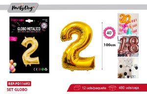 GLOBO METALICO 40″ 100CM DORADO 2