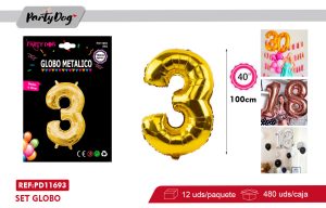GLOBO METALICO 40″ 100CM DORADO 3