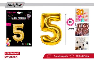 GLOBO METALICO 40″ 100CM DORADO 5