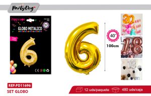 GLOBO METALICO 40″ 100CM DORADO 6