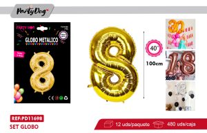 GLOBO METALICO 40″ 100CM DORADO 8