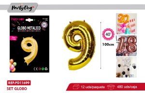 GLOBO METALICO 40″ 100CM DORADO 9