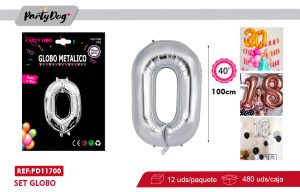 GLOBO METALICO 40″ 100CM PLATEADO 0