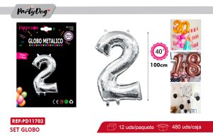 GLOBO METALICO 40″ 100CM PLATEADO 2