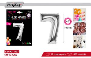 GLOBO METALICO 40″ 100CM PLATEADO 7