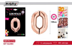 GLOBO METALICO 40″ 100CM ROSA ORO 0