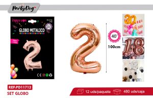GLOBO METALICO 40″ 100CM ROSA ORO 2