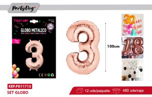 GLOBO METALICO 40″ 100CM ROSA ORO 3