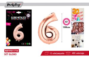 GLOBO METALICO 40″ 100CM ROSA ORO 6
