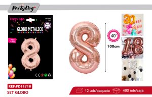 GLOBO METALICO 40″ 100CM ROSA ORO 8