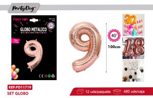 GLOBO METALICO 40″ 100CM ROSA ORO 9
