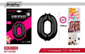 GLOBO METALICO 40″ 100CM NEGRO 0