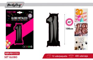 GLOBO METALICO 40″ 100CM NEGRO 1