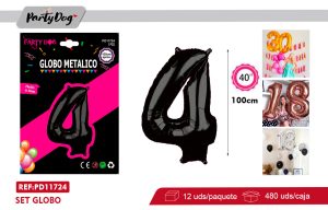 GLOBO METALICO 40″ 100CM NEGRO 4
