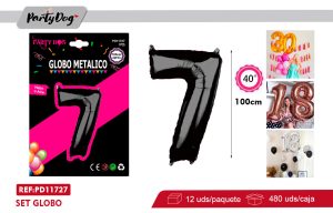 GLOBO METALICO 40″ 100CM NEGRO 7