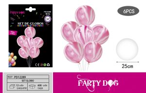 GLOBOS LATEXS AGATAS 30CM R12 6PCS ROJO