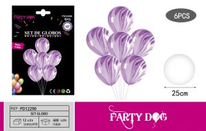 GLOBOS LATEXS AGATAS 30CM R12 6PCS MORADO