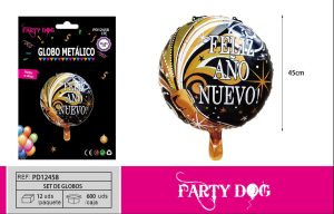 GLOBO METALICO AÑO NUEVO 18 PULGADA