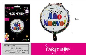 GLOBO METALICO AÑO NUEVO 18 PULGADA