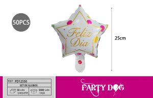 GLOBO METALICO 10 PULGADA 50PCS FELIZ DIA
