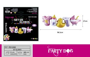 SET DE MINI GLOBOS METALICO NIÑA 27*96.5CM
