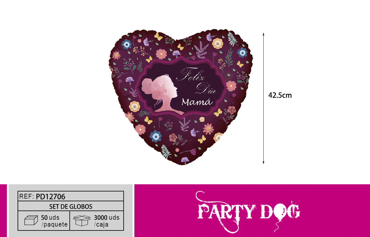 GLOBO METALICO DIA MADRE 18 PULGADA 50PCS
