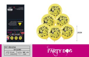 SET DE GLOBOS LATEX EMOCIONES 6PCS