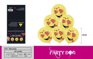 SET DE GLOBOS LATEX EMOCIONES 6PCS