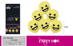 SET DE GLOBOS LATEX EMOCIONES 6PCS