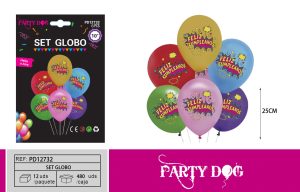 SET DE GLOBOS LATEX FELIZ CUMPLEAÑOS 6PCS