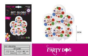 SET DE GLOBOS LATEX FELIZ CUMPLEAÑOS 6PCS