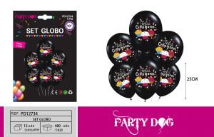 SET DE GLOBOS LATEX FELIZ CUMPLEAÑOS 6PCS