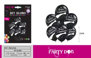 SET DE GLOBOS LATEX FELIZ CUMPLEAÑOS 6PCS