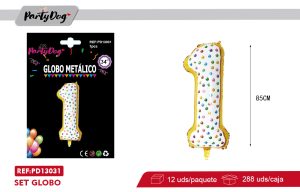 GLOBO METALICA NUMEROS CANDY BAR 34″  1