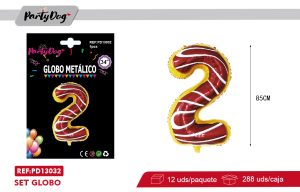 GLOBO METALICA NUMEROS CANDY BAR 34″  2