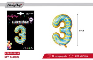 GLOBO METALICA NUMEROS CANDY BAR 34″  3