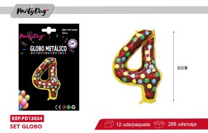 GLOBO METALICA NUMEROS CANDY BAR 34″  4