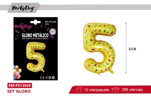 GLOBO METALICA NUMEROS CANDY BAR 34″  5