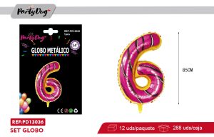 GLOBO METALICA NUMEROS CANDY BAR 34″  6