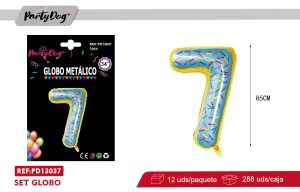GLOBO METALICA NUMEROS CANDY BAR 34″  7