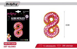 GLOBO METALICA NUMEROS CANDY BAR 34″  8