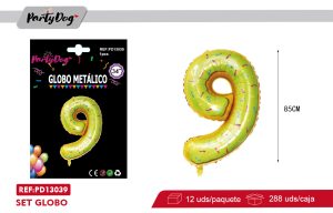 GLOBO METALICA NUMEROS CANDY BAR 34″  9