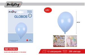 GLOBO LATEX PASTEL R18 45CM 1PCS AZUL