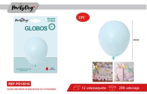 GLOBOS LATEX PASTEL R18 45CM 1PC CELESTE