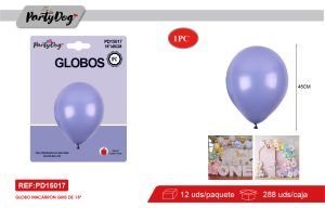 GLOBO LATEX PASTEL R18 45CM 1PCS GRIS