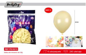 GLOBOS LATEX PASTEL R12 30CM 50PCS AMARILLO